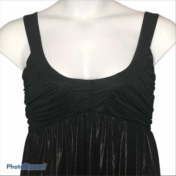 Bebe Shiny Black Mini Party Dress Low Demi Cup Size Small - Picture 3 of 10